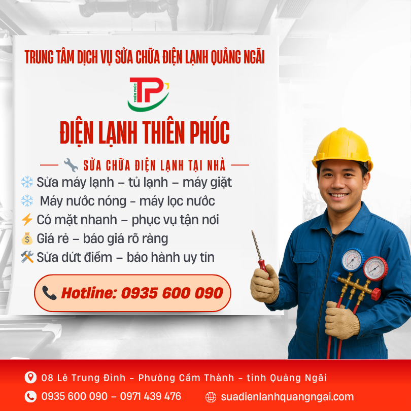 Thợ sửa máy lạnh tại Quảng Ngãi
